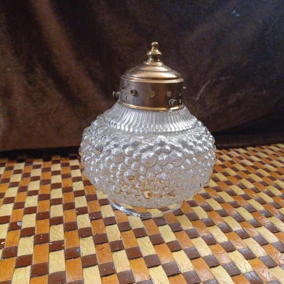 Antique Light Fixture Ceiling Thick Bubble Glass Globe - Picture 6 of 6